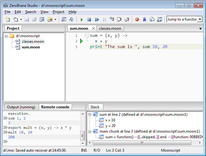 Moonscript debugging